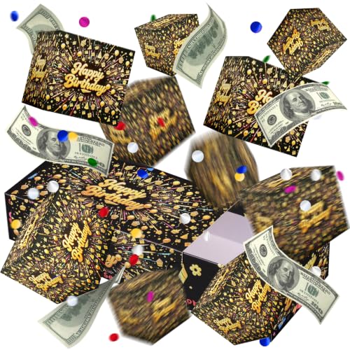 Happy Birthday Surprise Money Explosion Gift Box, Pop Up Box with Confetti