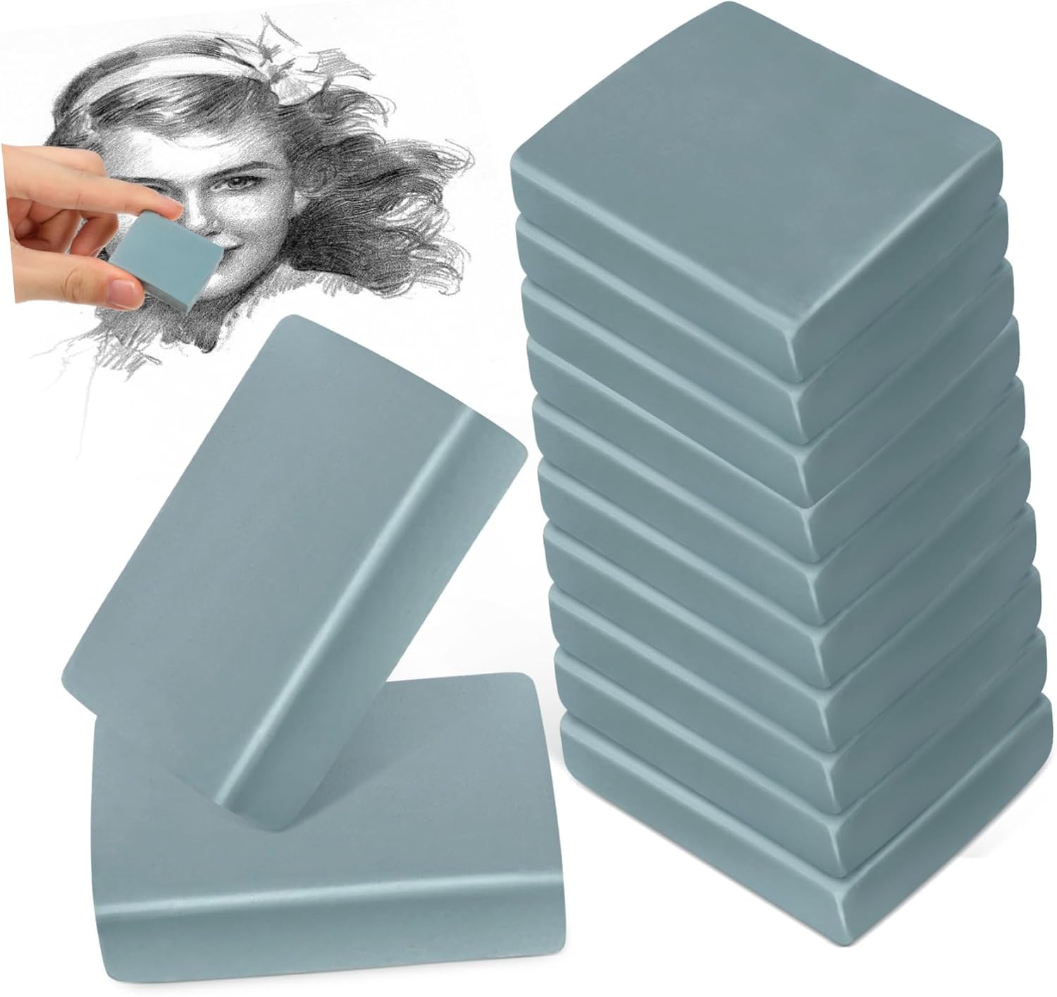 12 Pack Soft Kneadable Erasers Art Eraser Gum for Sketching Drawing School Boys and Girls Safe Material