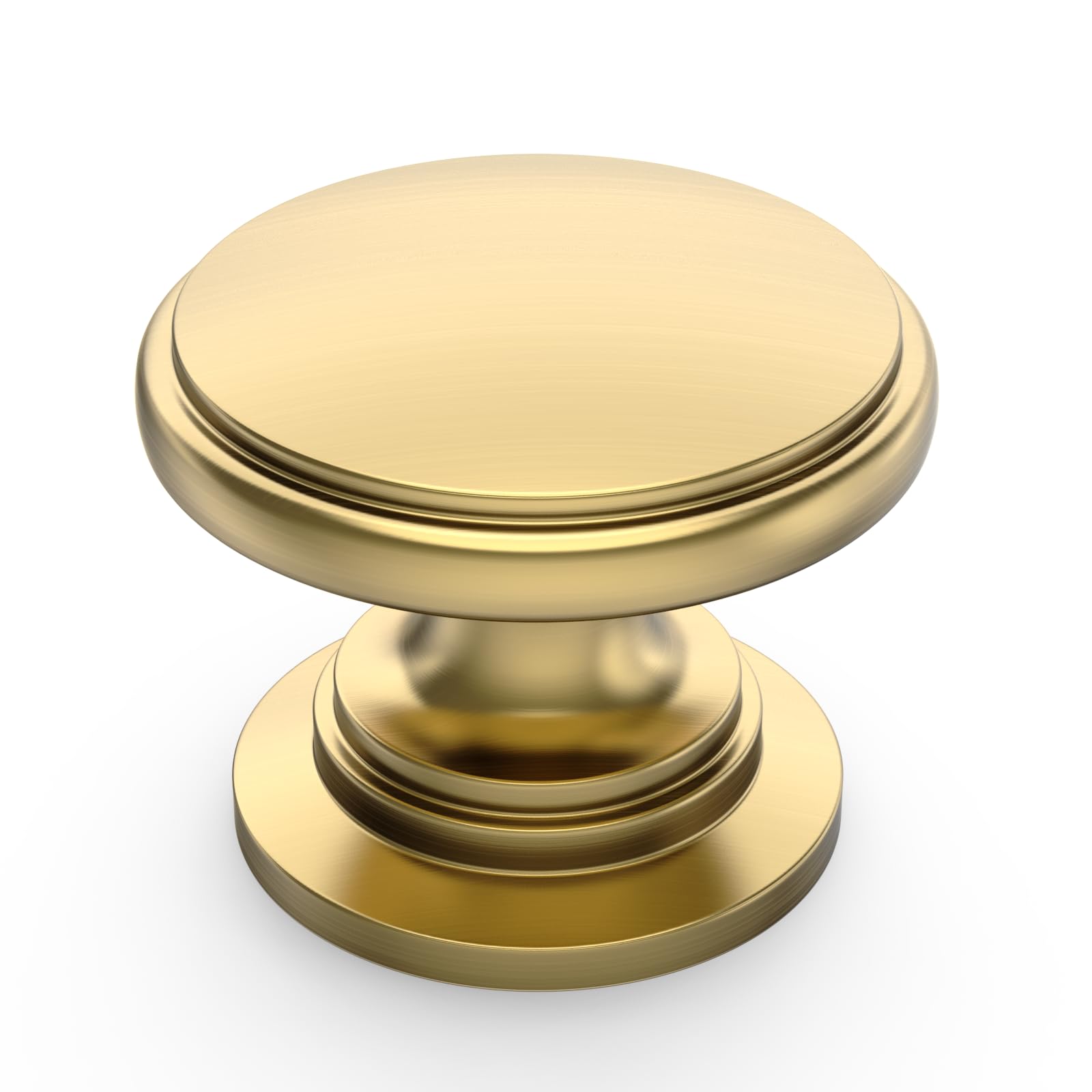 Amerdeco 10 Pack Champagne Bronze Cabinet Knobs Single Hole Cabinet Handles 2 Inch Solid Zinc Alloy Round Drawer Knobs Cupboard and Kitchen Hardware AM048