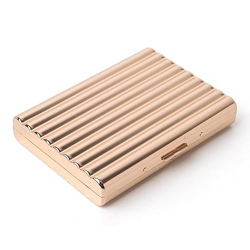 Miniatura 20 de Estuche de metal retro con diseño elegante para cigarrillos, doble cara, clip de resorte abierto, soporte para tarjetas de crédito, cartera