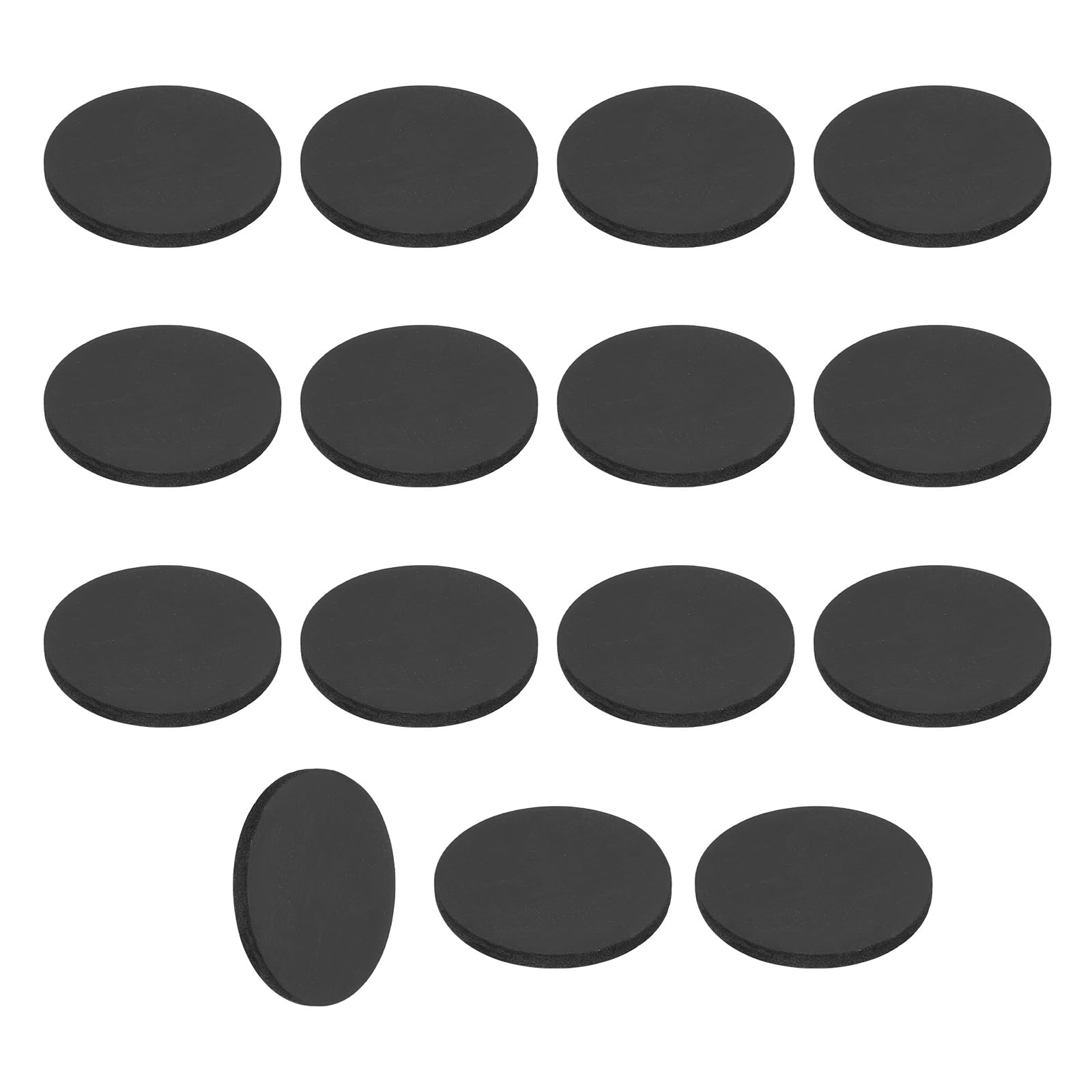 sourcing map 15Pcs Rubber Solid Discs Washers, 35mm OD x 2mm Thick Anti Slip Bumper Pads Non-Adhesive Rubber Spacers Flat Round Gasket Pad for Furniture Appliances DIY Craft, Black