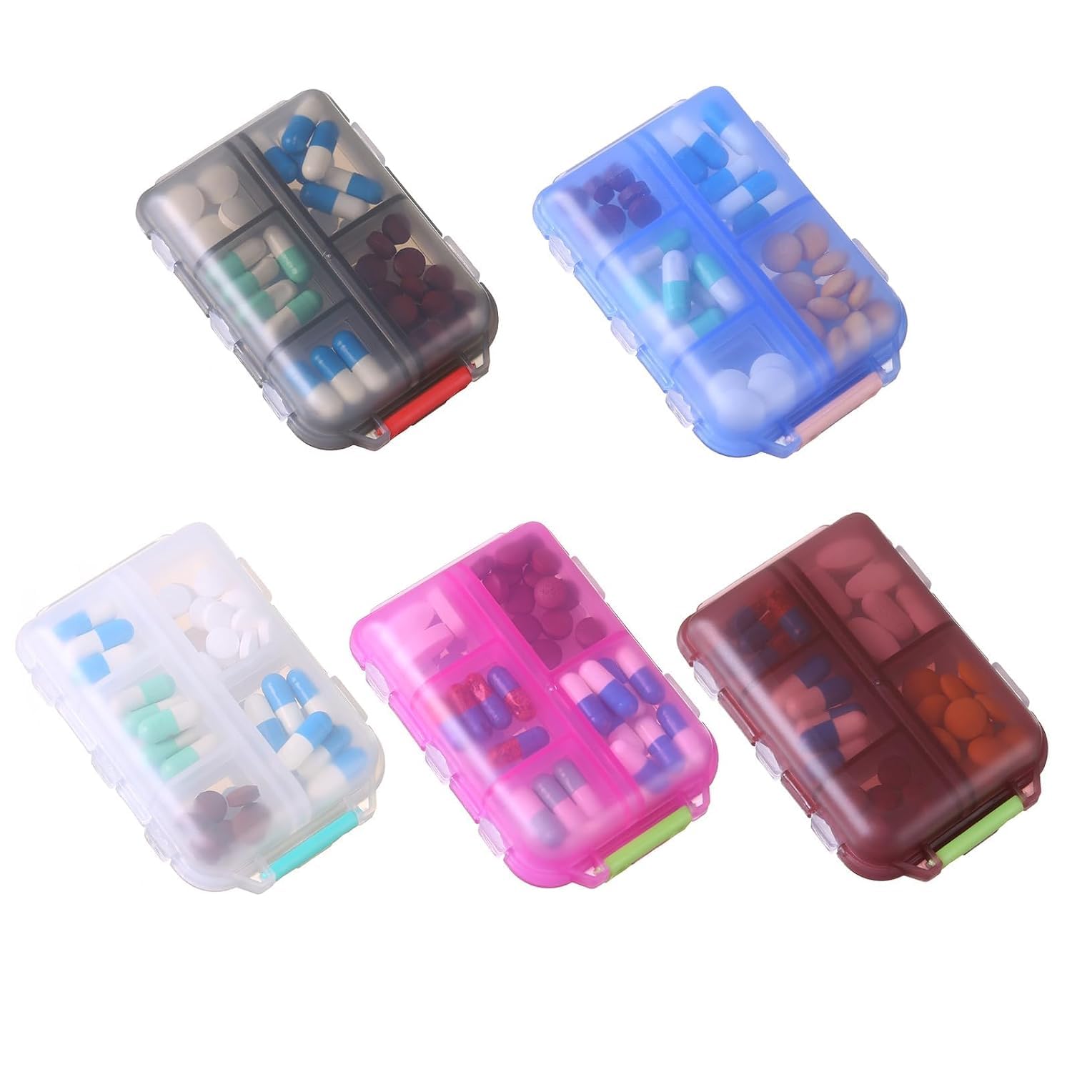 CARTZILLA Pill Medicine Organizer Storage Box with 7 Compartments - Made of Food Grade Cereal Fiber, Moisture Proof, BPA free Wheat Straw Material, Pocket, Purse, Daily Pill Case, Ideal for Travel, Portable Medicine Vitamin Holder Container MULTICOLOUR 1 1