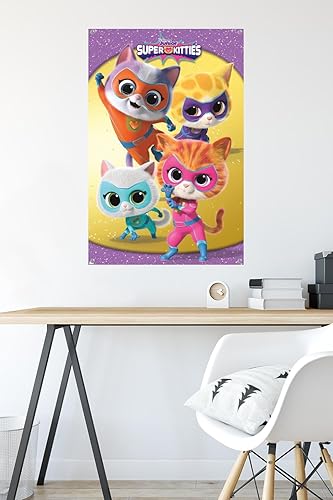 Miniatura 6 de Trends International Disney Junior Super Kitties - Póster de pared de grupo, 22.37 x 34.00 pulgadas, paquete de póster premium y alfiler