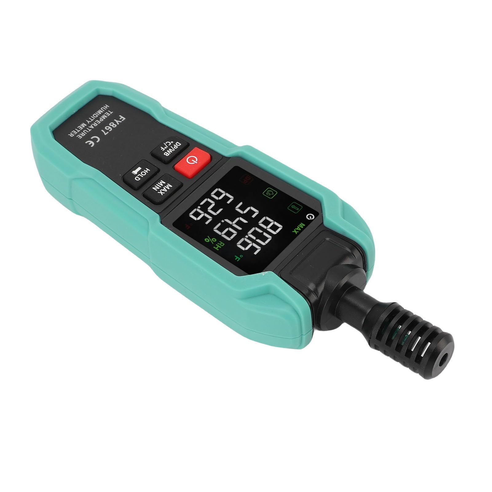 Jiawu Medidor Digital Portátil de Temperatura y Humedad, para Invernaderos de Hortalizas, Sótanos Exteriores, con Sonda de Alta Sensibilidad