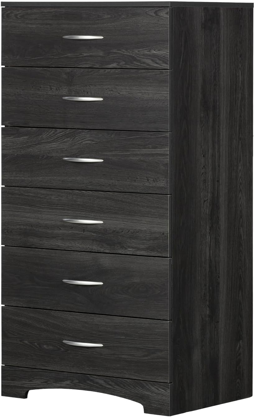 South Shore Step One 6-Drawer Lingerie Chest-Gray Oak