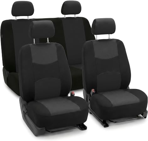 FH Group Car Seat Covers Full Set Cloth - Universal Fit Auto