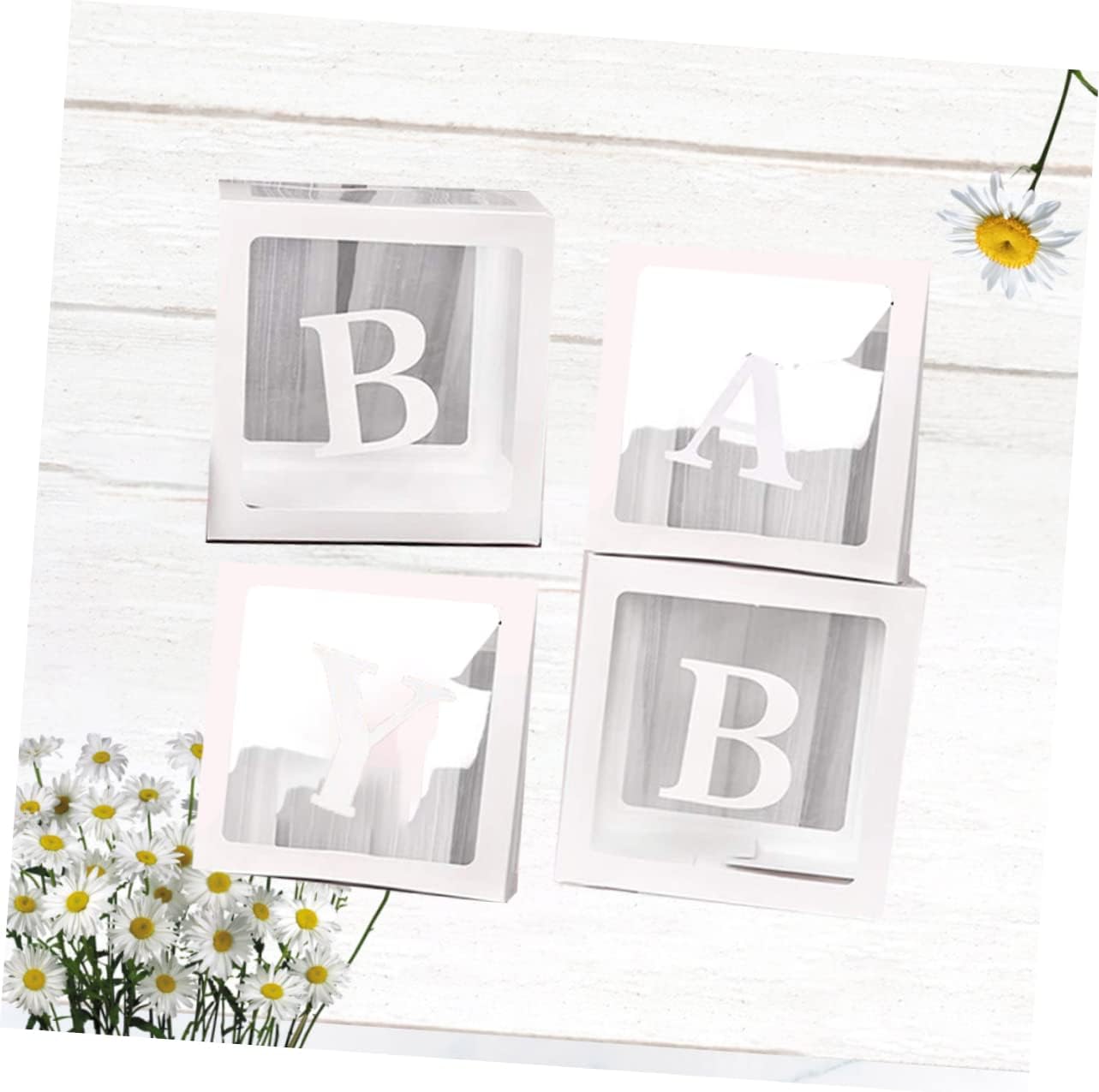 HEMOTON 4Pcs Transparent Balloon Boxes for Party Decorations Creative Wedding Valentines Day Accessories Cube Centerpieces Balloons Not Included for Showers