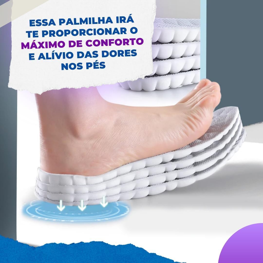 Palmilha Ortopédica 4D Alívio De Dores Nos Pés Para Tênis Sapatos Chuteiras Anti Impacto Absorção De Choque Massagem Conforto Esportiva Cor Cinza Com Branco Vários Tamanhos 35 ao 41 Unissex (35-36) Palmilha Ortopédica 4D Alívio De Dores Nos Pés Para Tênis Sapatos Chuteiras Anti Impacto Absorção De Choque Massagem Conforto Esportiva Cor Cinza Com Branco Vários Tamanhos 35 ao 41 Unissex (35-36)
