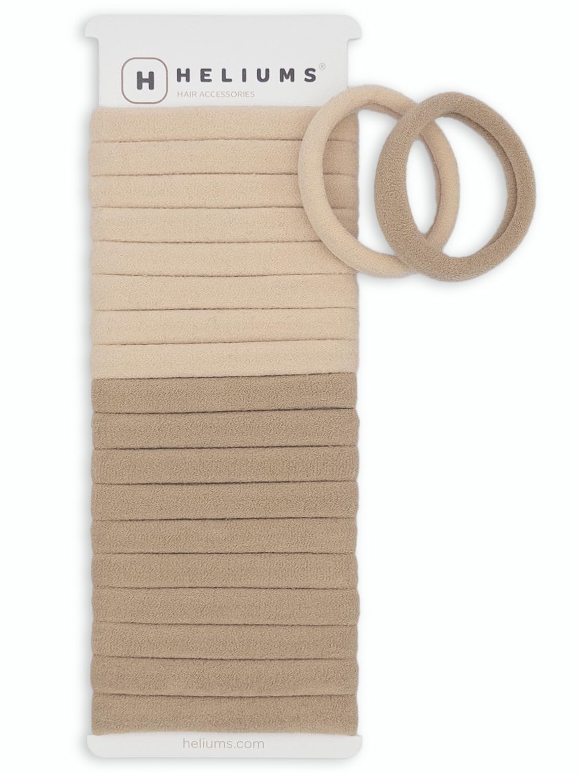 Heliums Soft Hair Ties - No Damage Seamless Nylon Fabric Bands, Ponytail Holders for Thin & Thick Hair - 1.5 Inch, Blonde Mix, 20 Pack