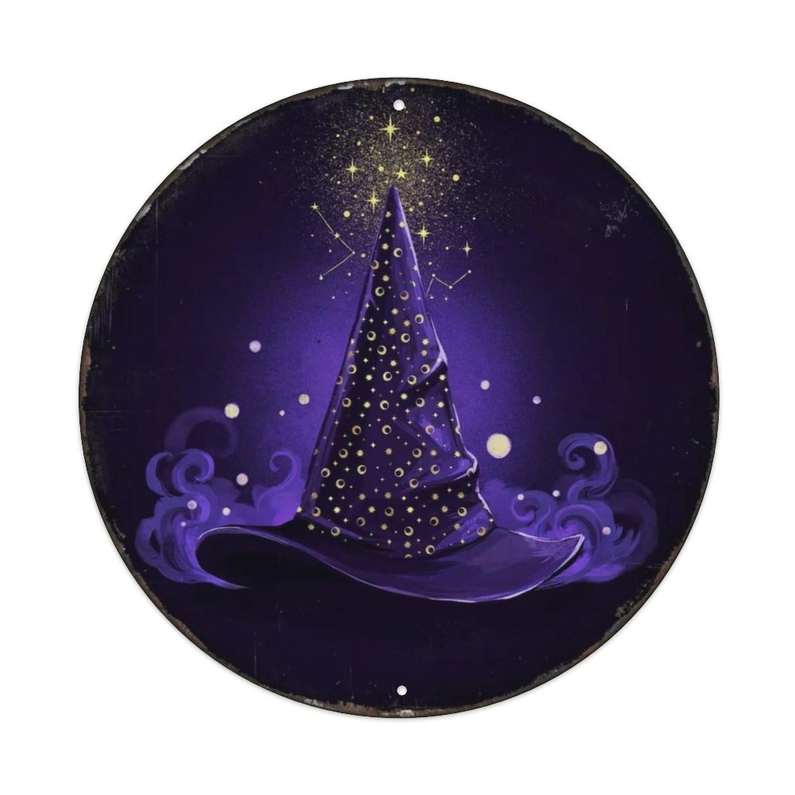 Rainbow Waterfall Magical Fantasy Round Metal Tin Sign Plaque