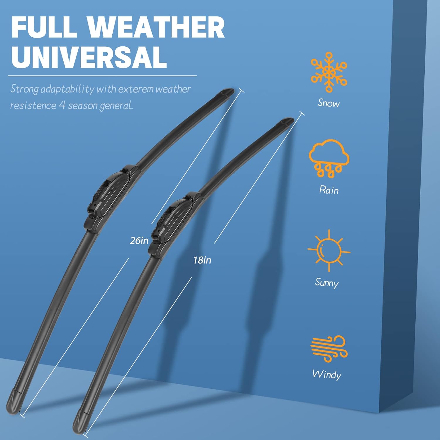 MIKKUPPA 26"+18"+10" Windshield Wipers - Replacement for 2020-2023 Toyota Highlander - U/J Hook All Season Wiper Blades, Pack of 3