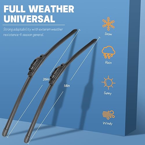 Vista 136 de MIKKUPPA Limpiaparabrisas de 26 pulgadas + 23 pulgadas + 12 pulgadas, repuesto para Mercedes-Benz 2013-2016 GL350 GL450, 2012-2015 ML350 ML550 ML63