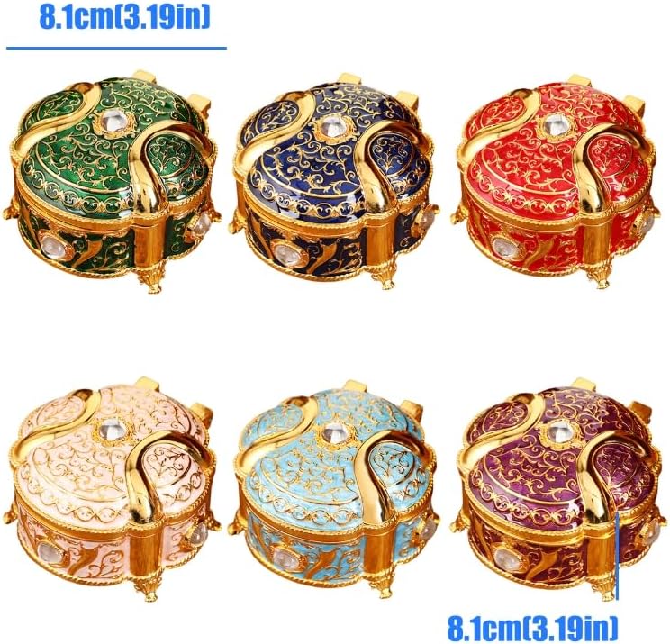 Decorative Enameled Metal Keepsakes Container for Home Office Organization Artistic Display Case Desk Organiser image 5