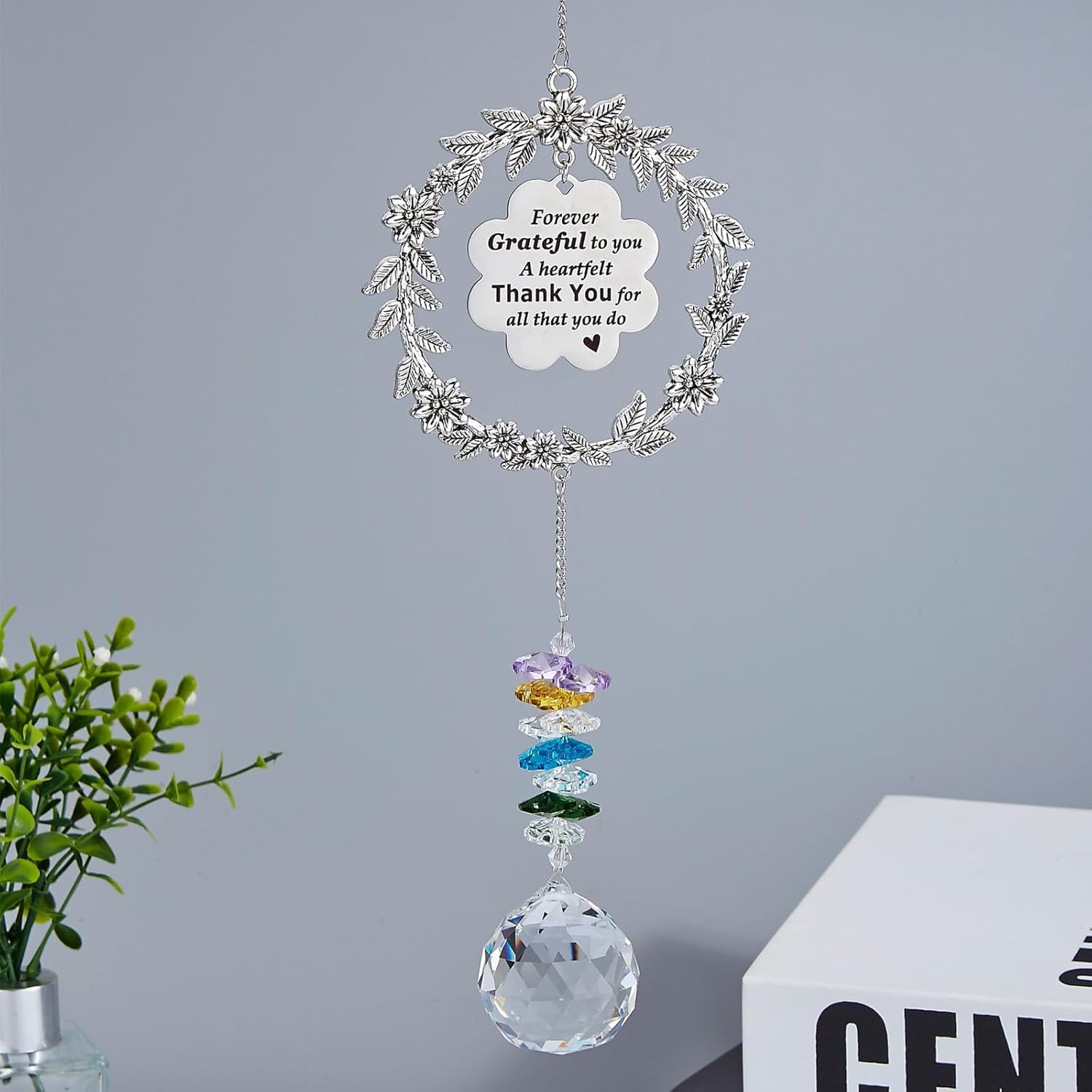 Thank You Gifts for Women, Crystal Prism Sun Catcher Gift with Engraved Message, Hanging Crystal Ornament for Window Rainbow Maker, Appreciation Gift, Gratitude Gifts for Friends Family Teachers-image-46