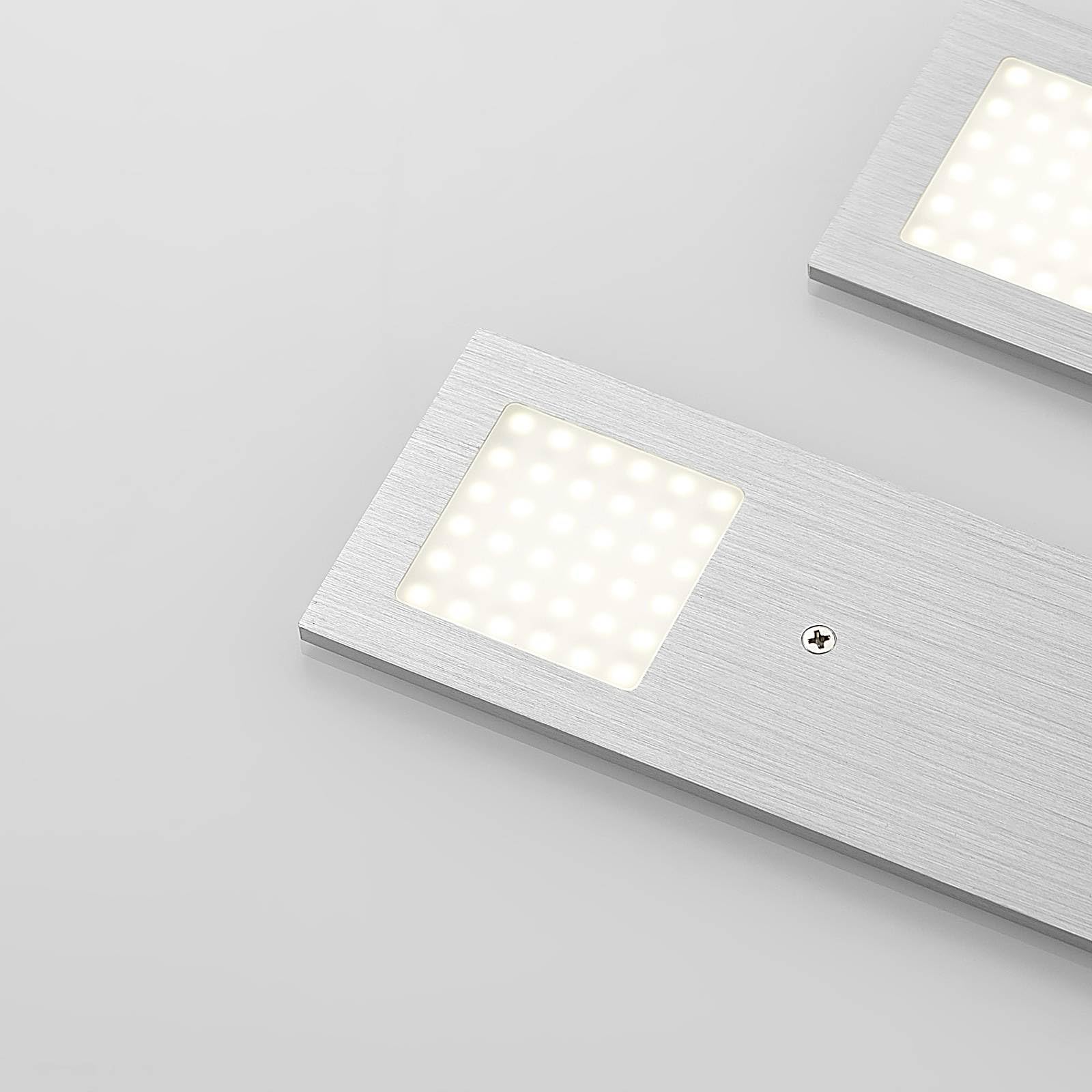 Arcchio 3er Set LED Unterschrankleuchten Nortra dimmbar (Modern) in Alu aus Aluminium (3 flammig,) - Unterbauleuchten Wohnzimmerleuchte