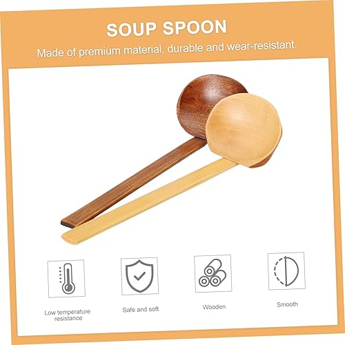Miniatura 9 de Cuchara de olla caliente, cuchara de cocina, cuchara de sopa, cuchara de mango largo, cucharón de sopa de madera, cucharón de restaurante, cuchara