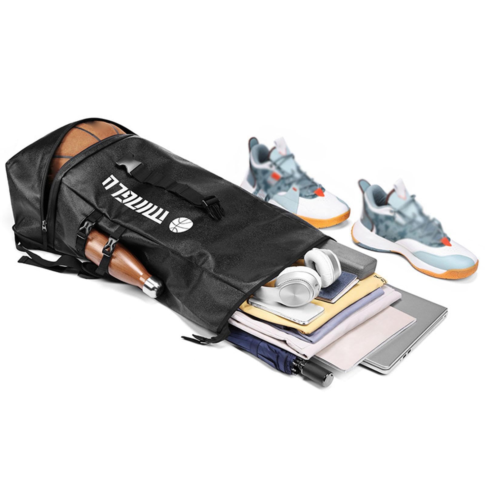 Borsa da calcio con portapalla, zaino da calcio per ragazze, scomparti unici per attrezzatura sportiva, spallacci regolabili, comodi e resistenti, zaino basket con scomparto per palla per uomo