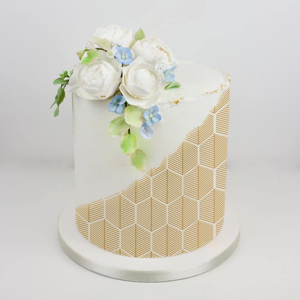 TRKETK 6 Pezzi Stencil per Decorare Torte, Stampi per Goffratura con Design a Pizzo Cavo Torta di Plastica Stencils Embossing 25x21 cm Stencil per Torta di Fiori Torta Stencil Modelli Hollow