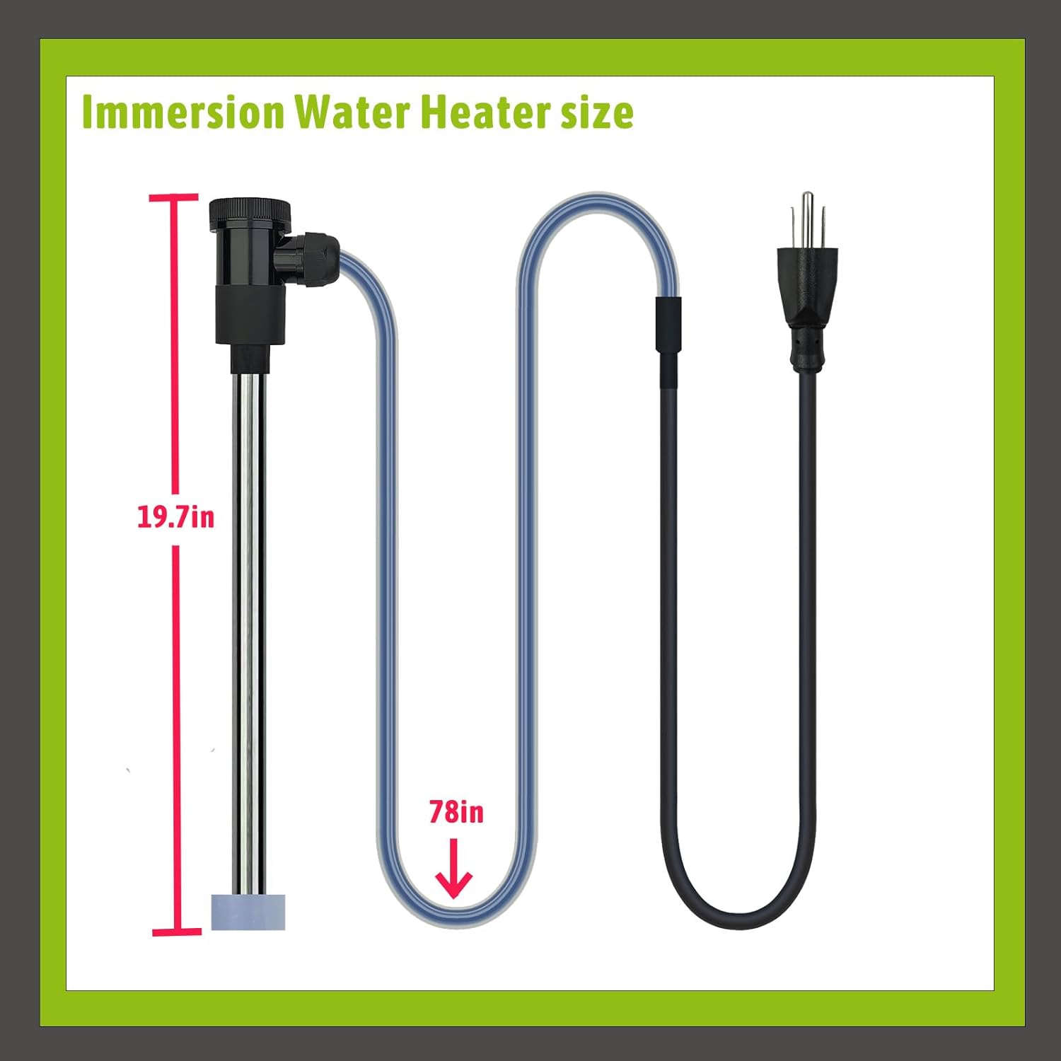 240V 3000W Submersible Immersion Water Heater for Pool & Hot Tub – Portable Electric Heater with Wifi Timer & Temp Control for Inflatable Pool, Above Ground Pool, Bathtub and Baptism pool