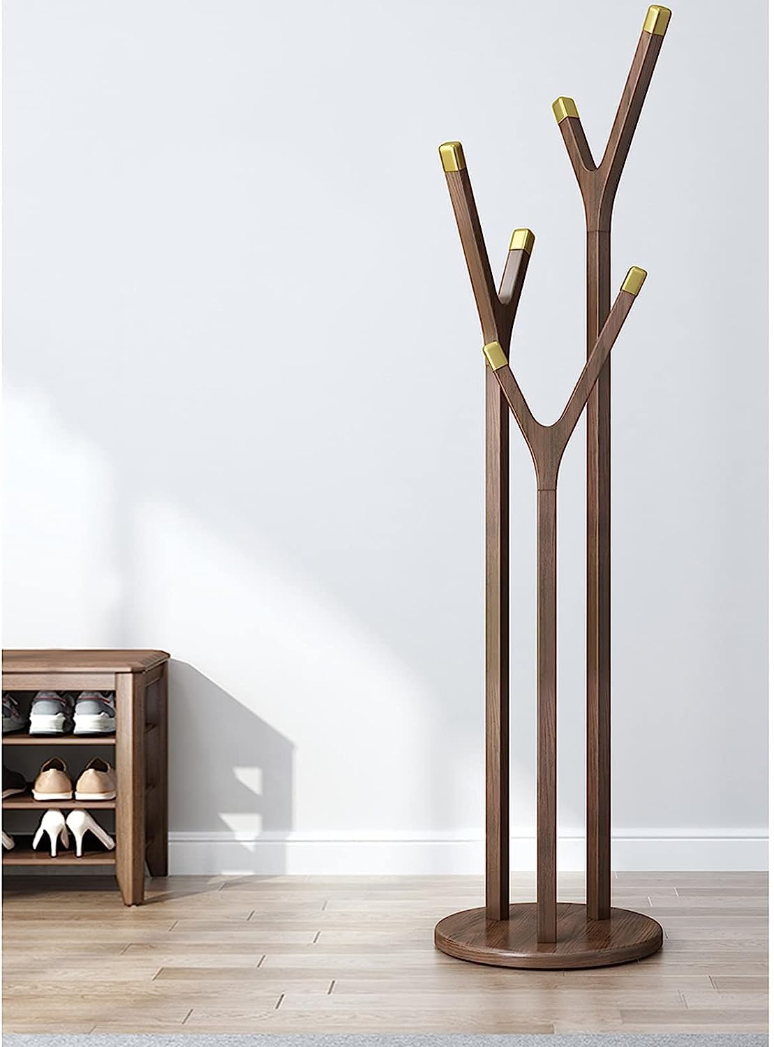 Amazon.co.jp: ポールハンガー 自立コートツリー木製Y字型枝コート