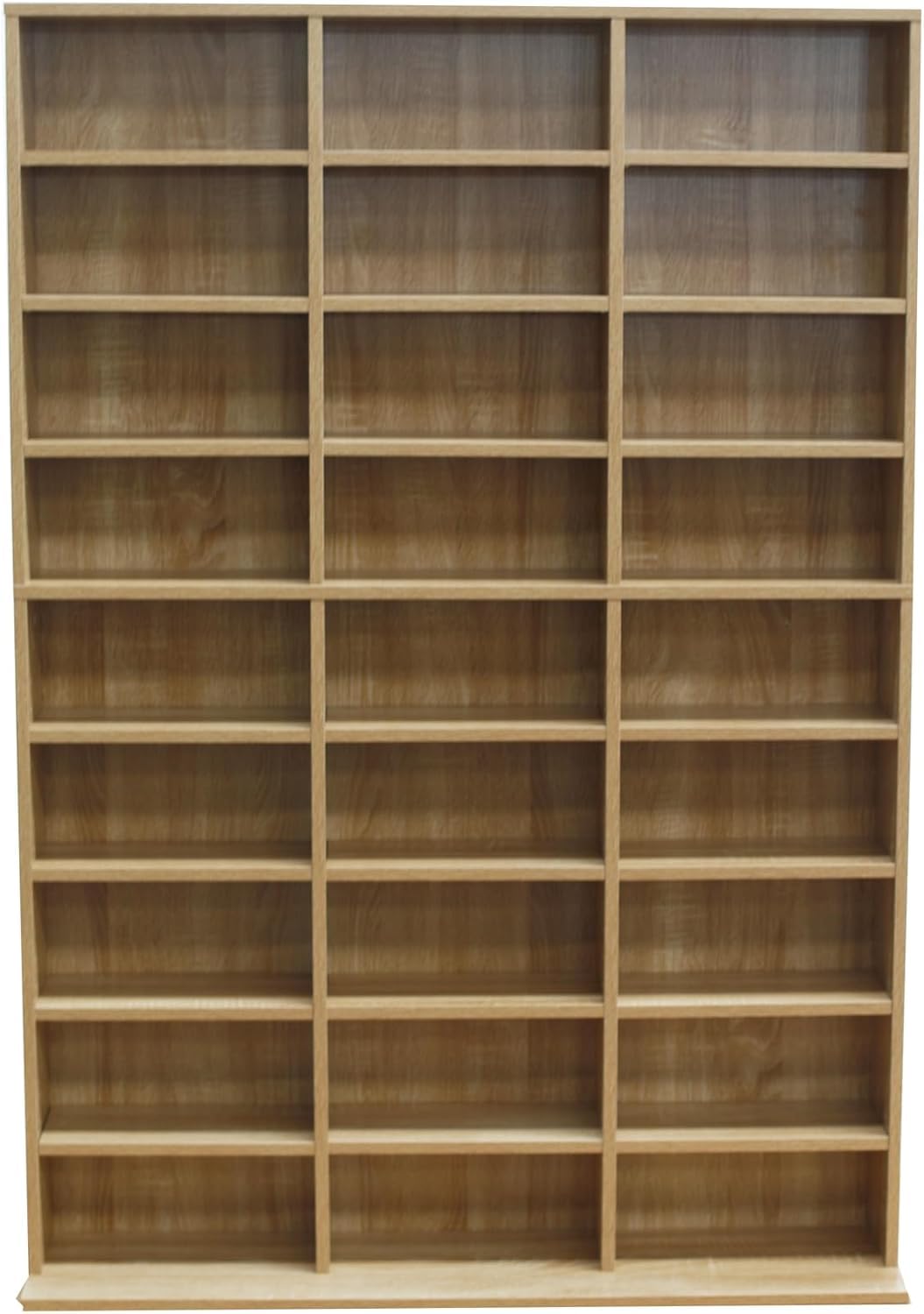 Lillyvale Oak Storage Shelf Rack Unit Free Standing Bookcase Video Games 1116 CD/528 DVD Adjustable Freestanding NEW