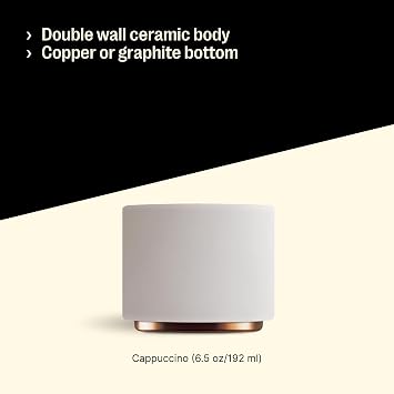 Fellow Monty Double Wall Cappuccino Mug for Latte Art, 6.5 oz, Matte White