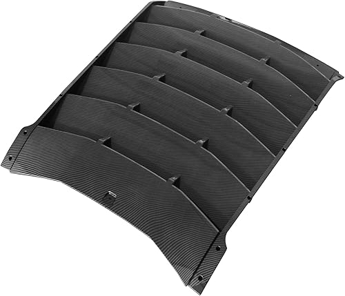 Miniatura 6 de FREEMOTOR802 Compatible con Dodge Charger 2011-2022 - Louvora trasera de ventana estilo IKON impresión de fibra de carbono CFL ABS plástico para