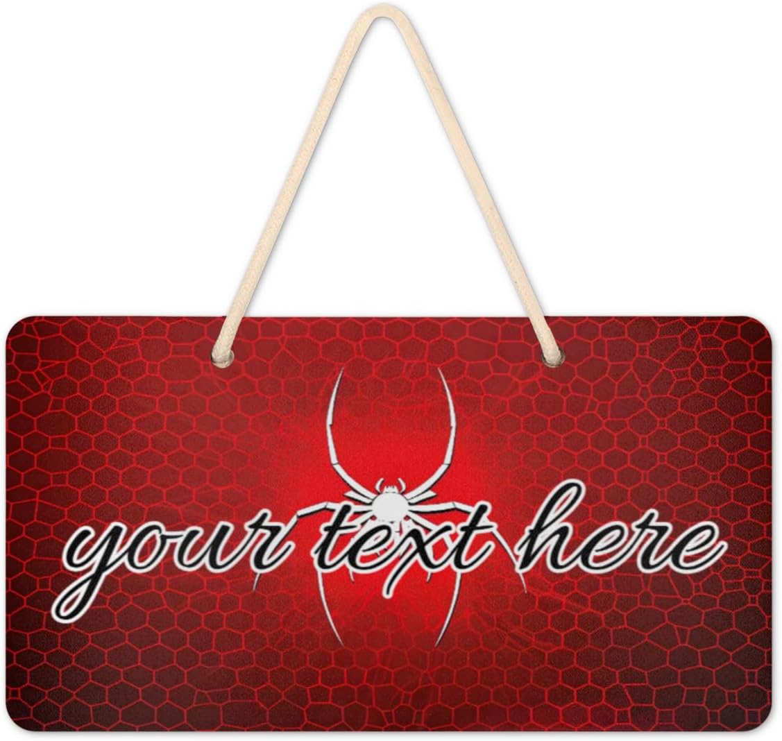 Personalized Red Spiders Front Door Sign Custom Welcome Hanging Sign for Indoor Outdoor Home Porch Wall Window Decor, Decoration Plaque Housewarming Gifts