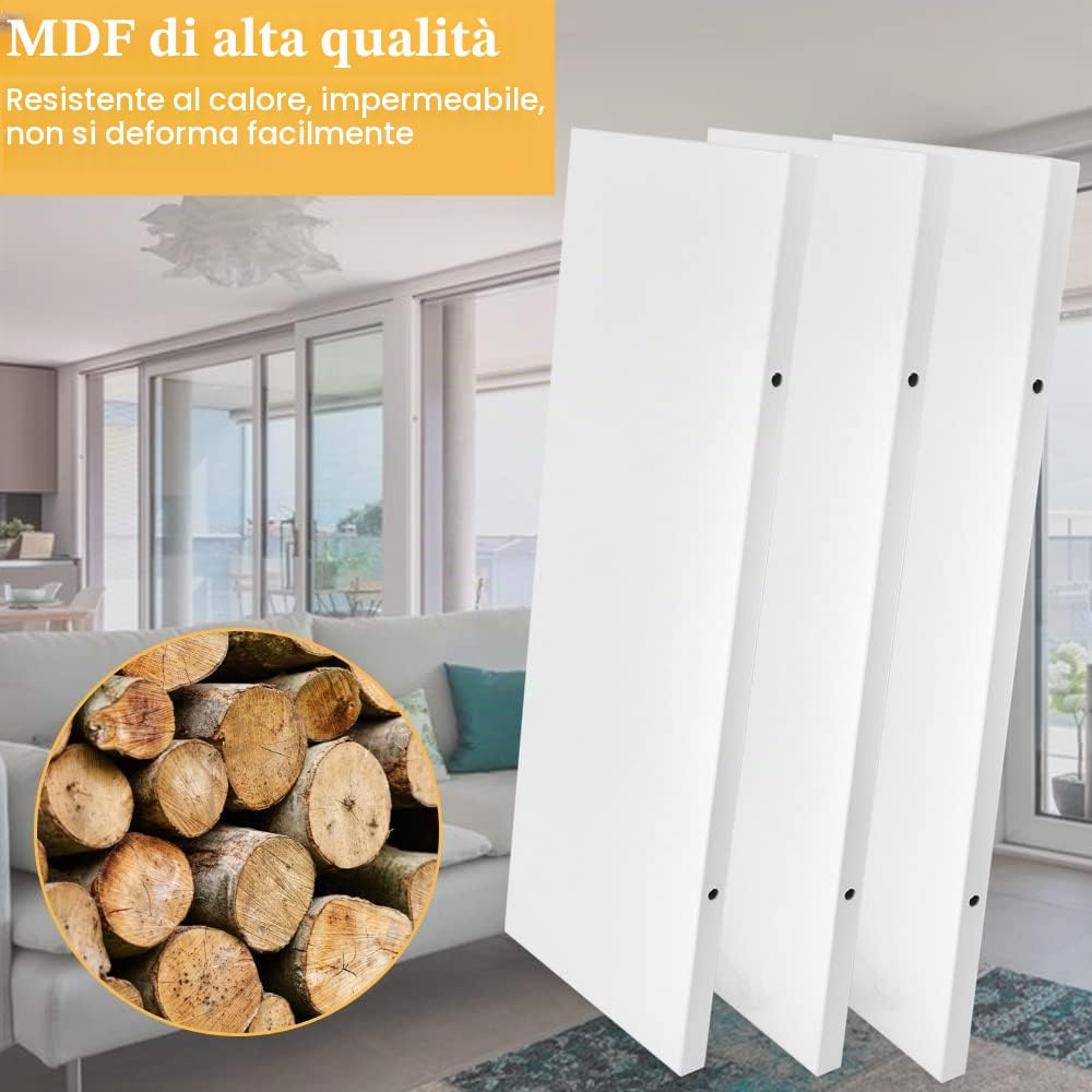 THATSRAD 3 Pezzi Mensole da Parete Scaffale da Parete Mensole a Muro in Legno Bianche 40x15cm Mensola in Legno MDF Scaffale Galleggiante da Pare te per Camera da Letto Soggiorno Cucina Bagno e Ufficio