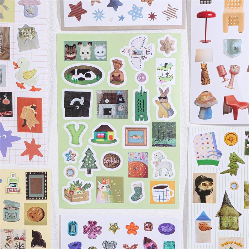 Image of Girl's Korean Sticker Book, Food and Daily Life Theme - 1300+ Cute Dream Style Foodie Stickers, for DIY Scrapbooking Journaling Handbook Decoration Cute