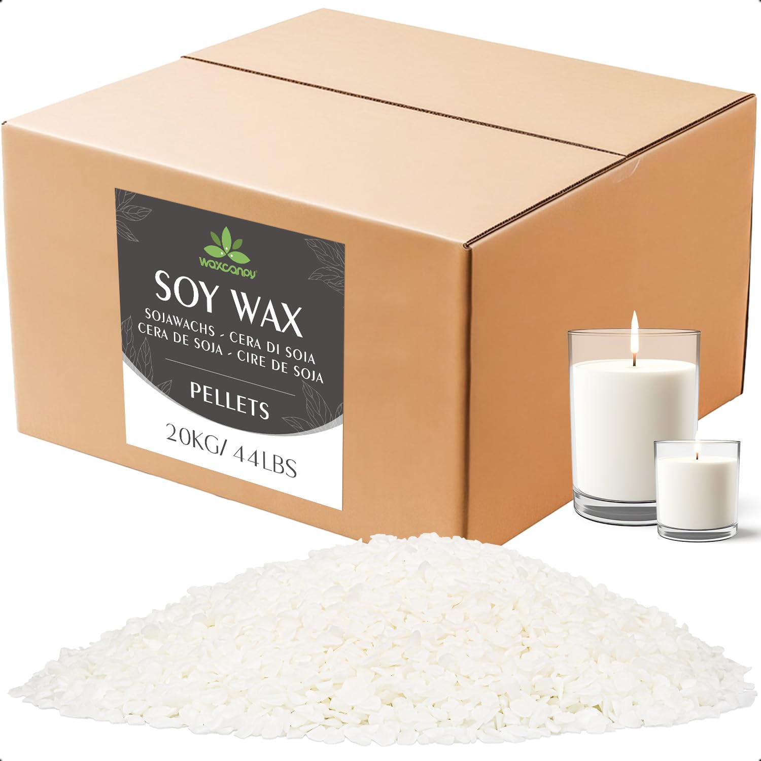 Sojawachs für Kerzen, Premium Kerzenwachs 5kg von Waxcanpy,kerzenwachs zum gießen, 100% Natürliches Öko Sojawachs für Kerzen