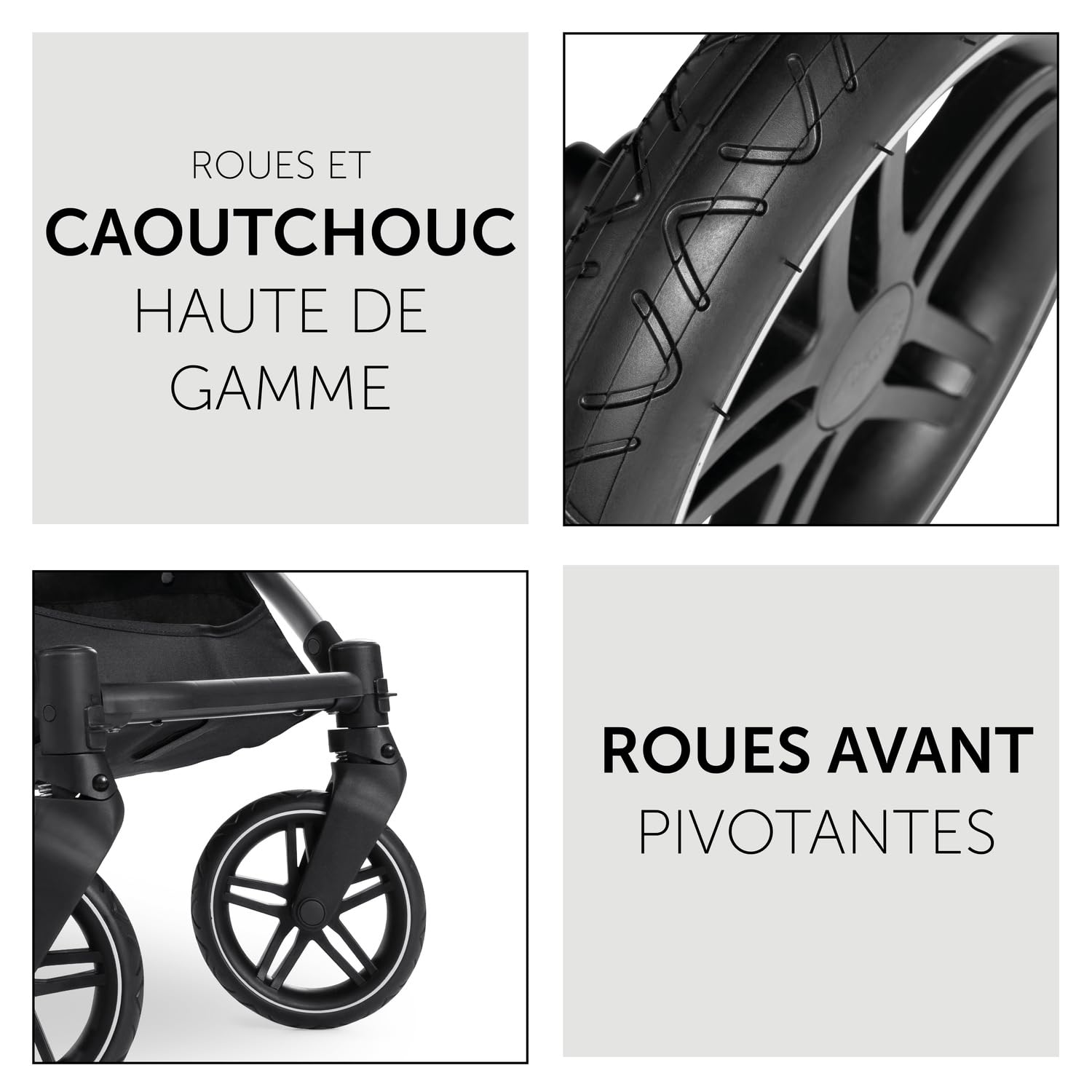 hauck Poussette 3 en 1 Vision X avec Siege Auto i-Size et Accessoires – Poussette Pliable Compacte Jusqu’à 25 kg, Set Complet avec Cosy Bebe et Nacelle, Noir Chiné