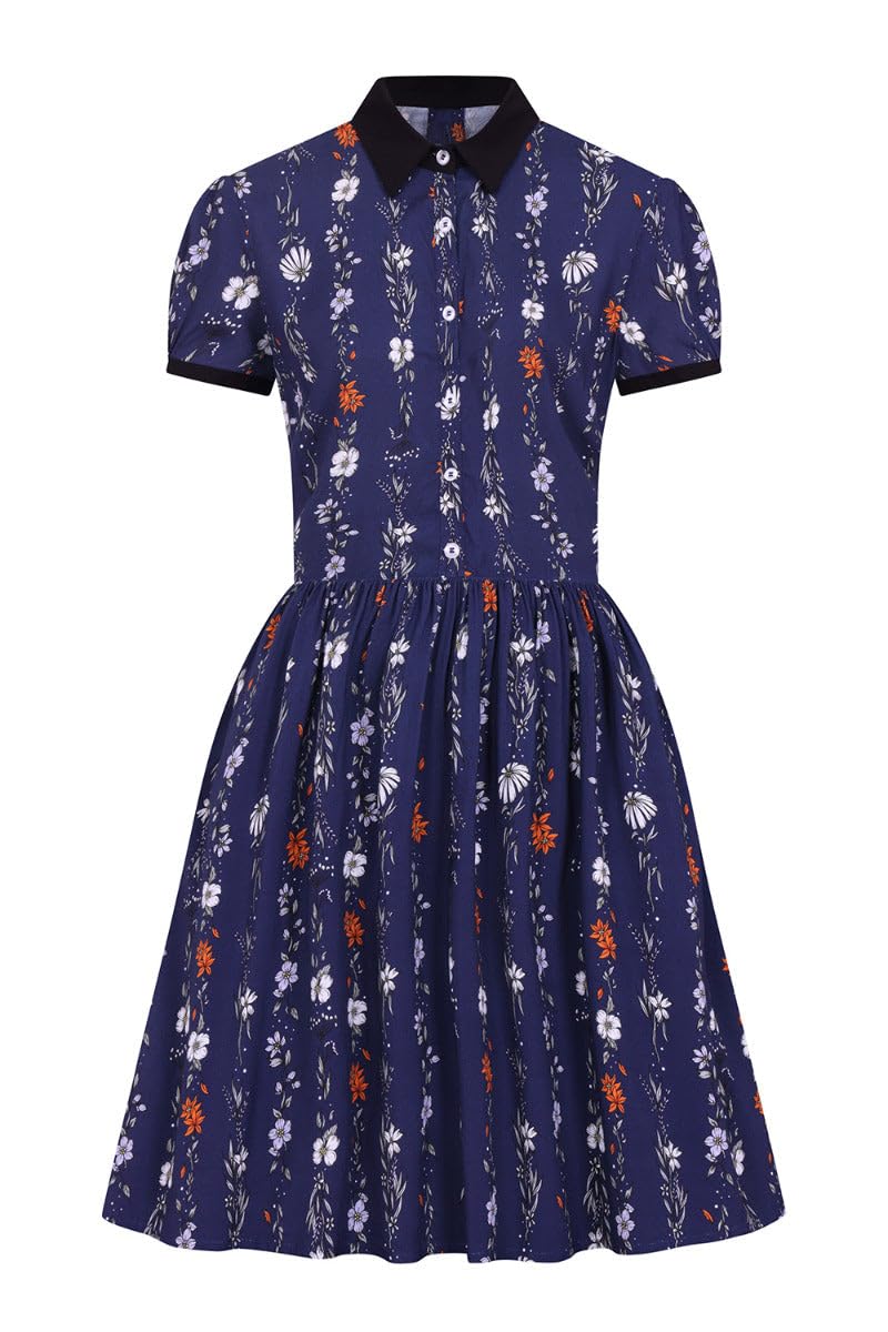Hell Bunny Asta Mini Dress Blue