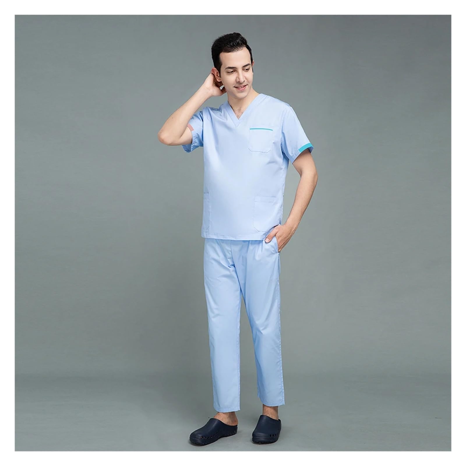 Divisa Infermiere Donna Tute da Lavoro for Infermieri, Uniformi for Sala Operatoria, Abbigliamento da Lavoro for Medici, Set di Camici, Pantaloni(42009-Purple,M)