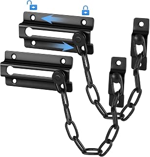 Door Chain Lock Door Latch - 2 Pack Security Safety Locks with 12 Screws, Sturdy Premium Thickened Chain Locks for Inside Door, Child Proof Apartment Front Chain Door Guard, Add Protector and Privacy