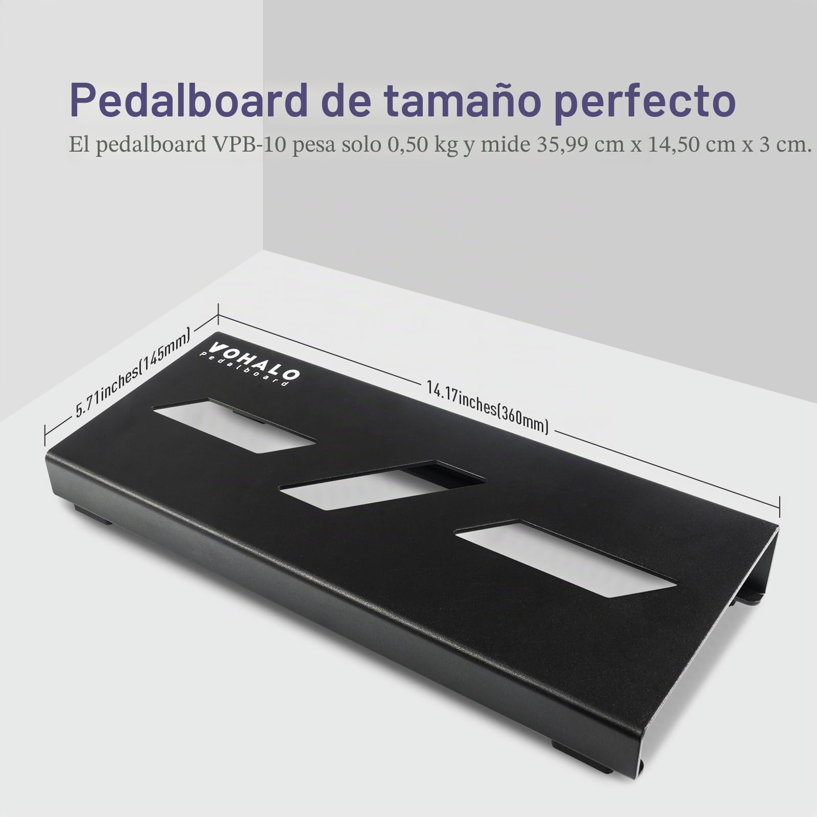 mini pedalera de guitarra caja de aluminio pedalboard guitarra tabla de efectos con cinta para pedales, brida para cables, cable de conexión negro