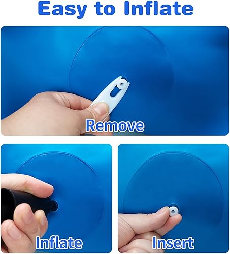 Miniatura 10 de HotMax Juguetes de tolva hinchable de dinosaurio, caballo hinchable para niños pequeños, paseo inflable en animales hinchables, triceratops que