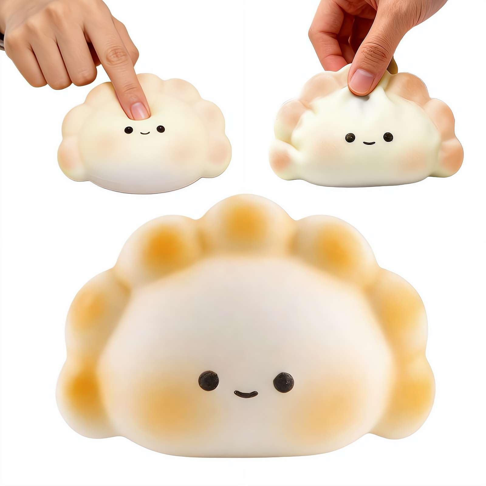 FDEFIRTFG Squeeze toys, Dumpling Squishies, Positive Stress Balls Fidget Sensory Toy(Yellow)