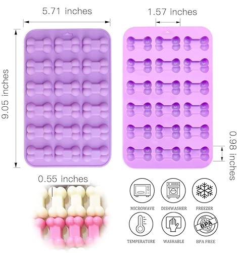 Silicone Molds Puppy Dog Paw And Bone, Non-Stick Food Grade Silicone Molds For Chocolate, Candy, Jelly, Ice Cube, Dog Treats, Cupcake Baking Mould, Muffin Pan (Puppy Paw Bone Set Of 4Pcs) #TOP2