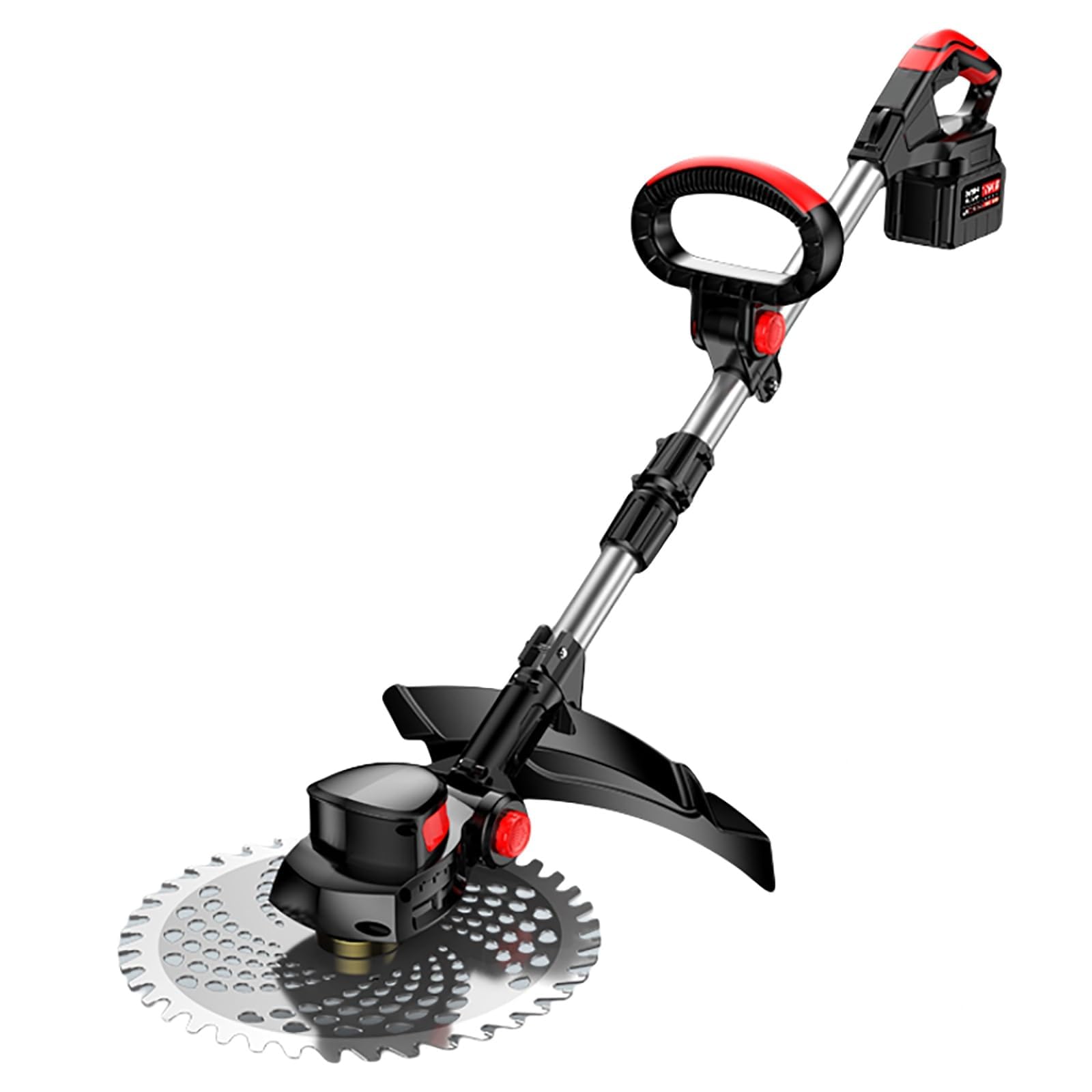 Batería Weed Wacker - Cortadora de césped ligera con ángulo de corte ajustable, interruptor de seguridad dual y 3 tipos de cuchillas para césped y jardín