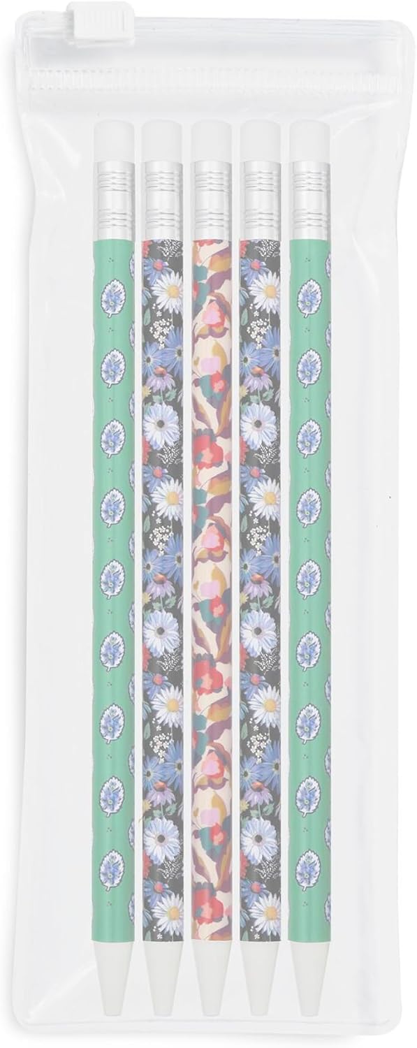 Vera Bradley Mechanical Pencil Set of 5, Pencils Take 0.7mm Lead (Summer 24 Medley)