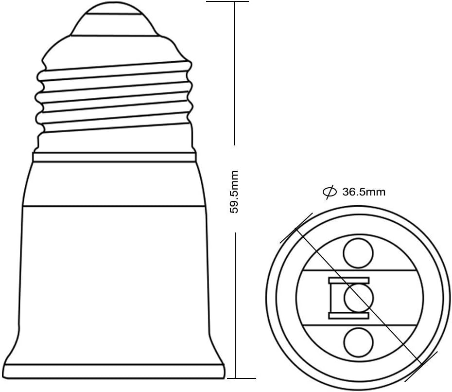 YI Lighting - E26 to E26 1.2 Inch Socket Extender, E26 to E26 Lamp Bulb Socket Extension (6-Pieces)