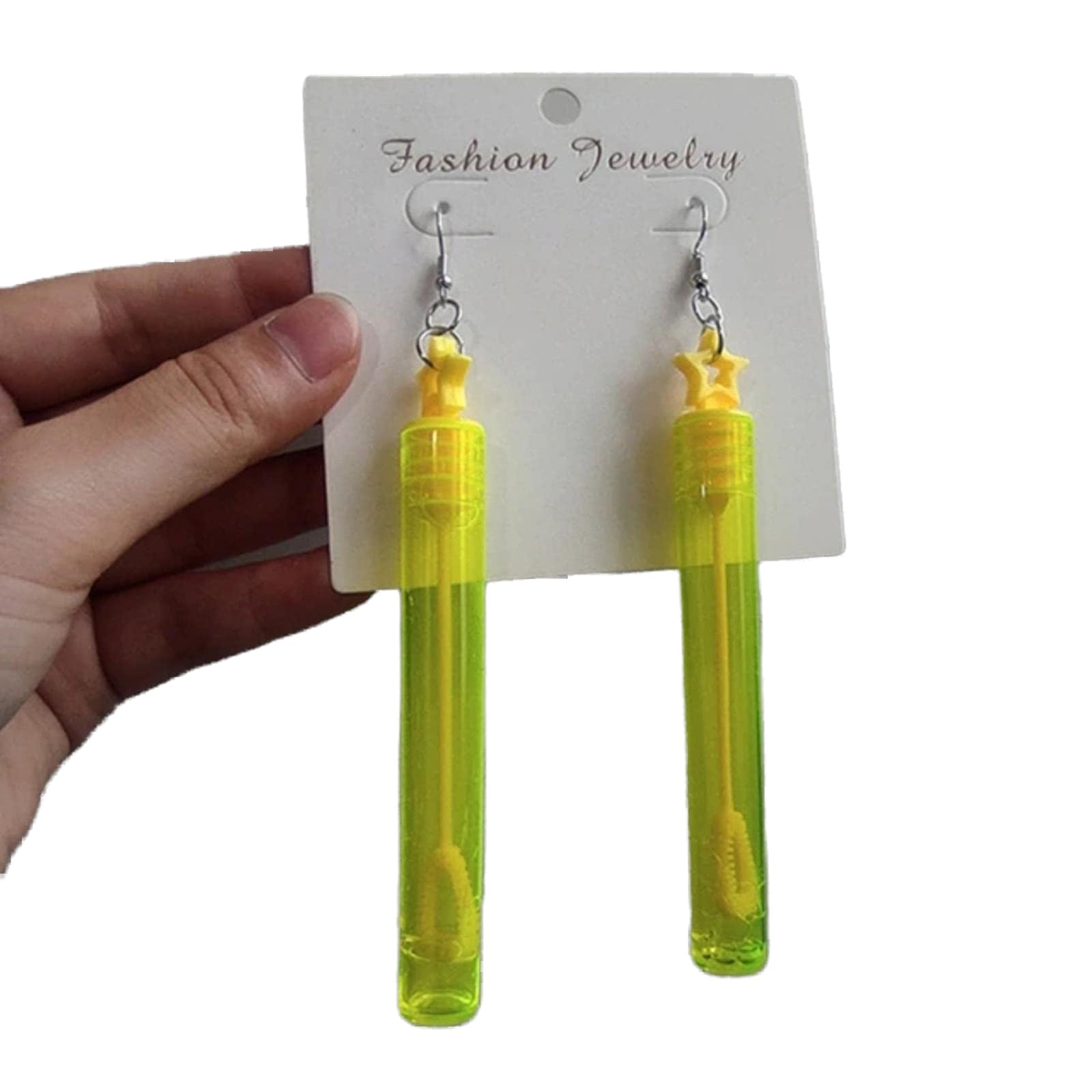 ZLING Real Bubble Blower Earrings Pair Cute Real Bubble Blower Dangle Earrings, Quirky Jewellery, Funky Fun Earrings