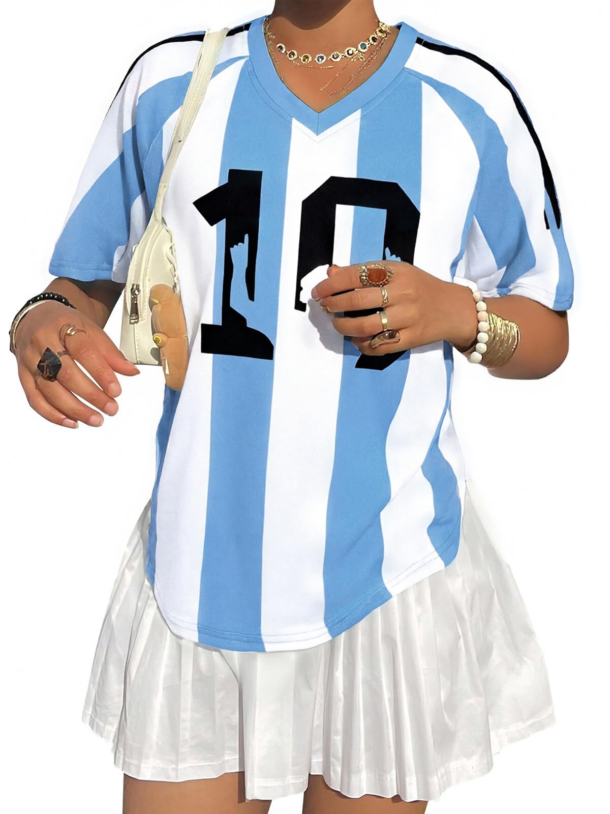 Soccer Cup 2026 Jersey Shirts for Women Mexico Jersey USA Jersey Pink Soccer Mom Tshirts Y2k V Neck Short Sleeve Top