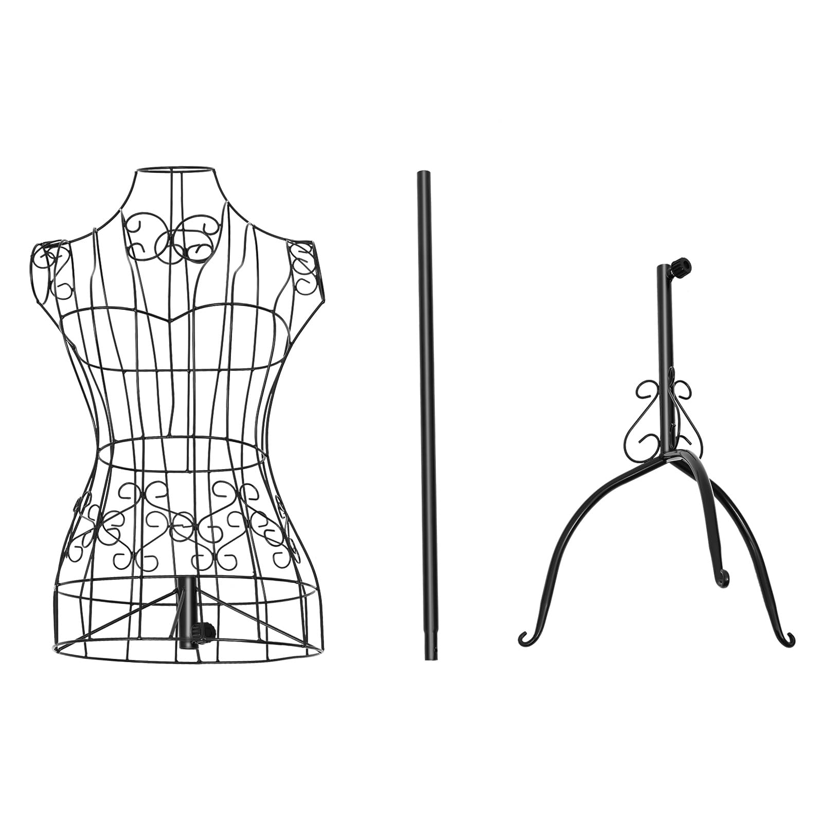 Metall-Schneiderpuppe, Weibliche Mannequin, Vintage-Kleiderpuppe, Schwarze Mannequin FüR BekleidungsgeschäFte, Schneiderei Oder GroßE MessestäNde, Verstellbare GesamthöHe: 140–160 cm