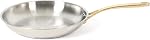 Martha Stewart Castelle 10 Pièces en acier inoxydable 18/8 pour induction et produits de cuisine non toxiques, poignées d'or, lave-vaisselle sans danger
