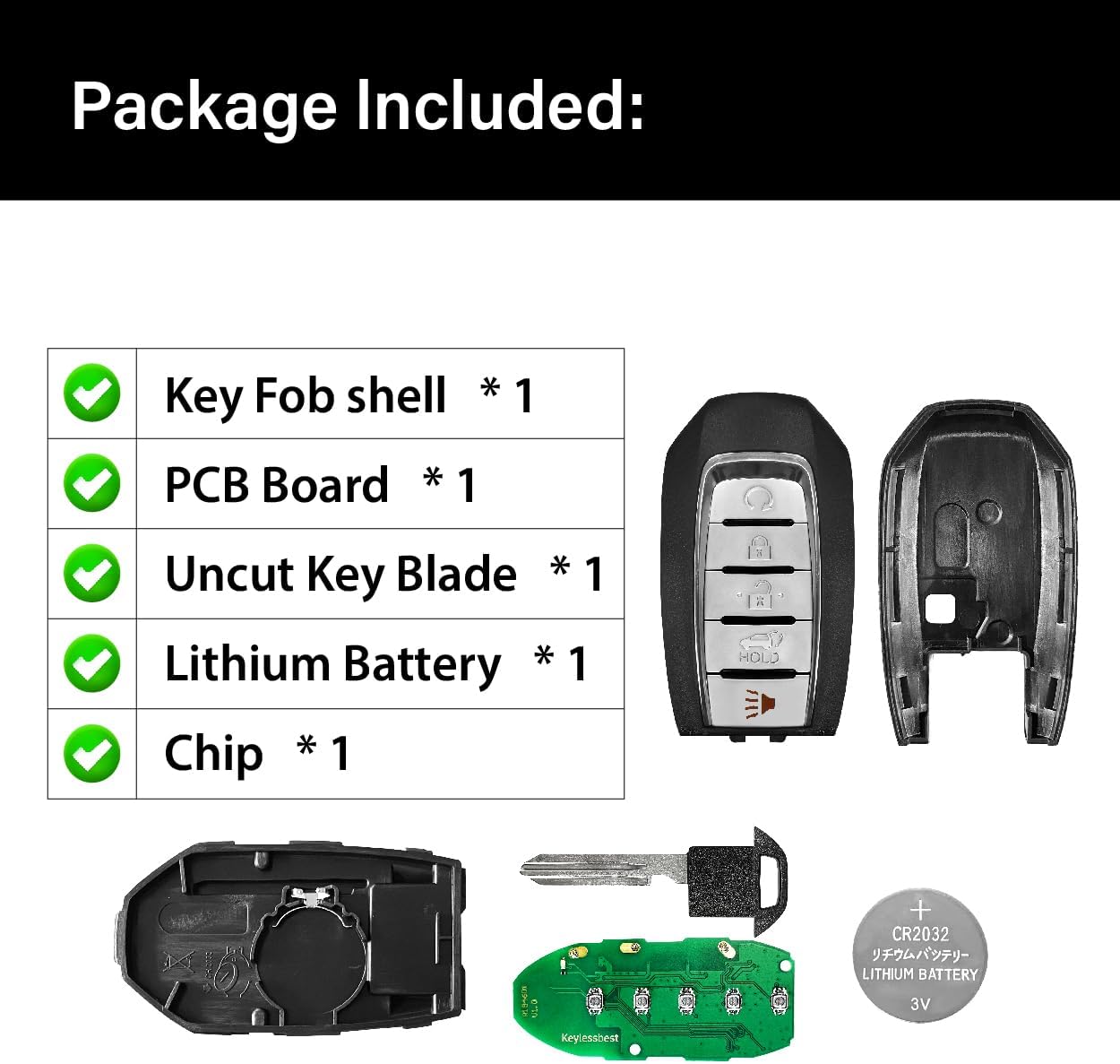 Replacement for 2020 2021 2022 2023 Infiniti QX50 QX55 Key Fob Remote Control KR5TXN1 5 Buttons 4A 434MHz - Image 6