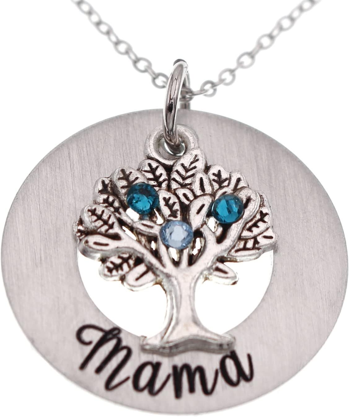 Personalized Family Tree Grandma Necklace, Custom Grandmother's Birthstone Jewelry, Gift for Nana