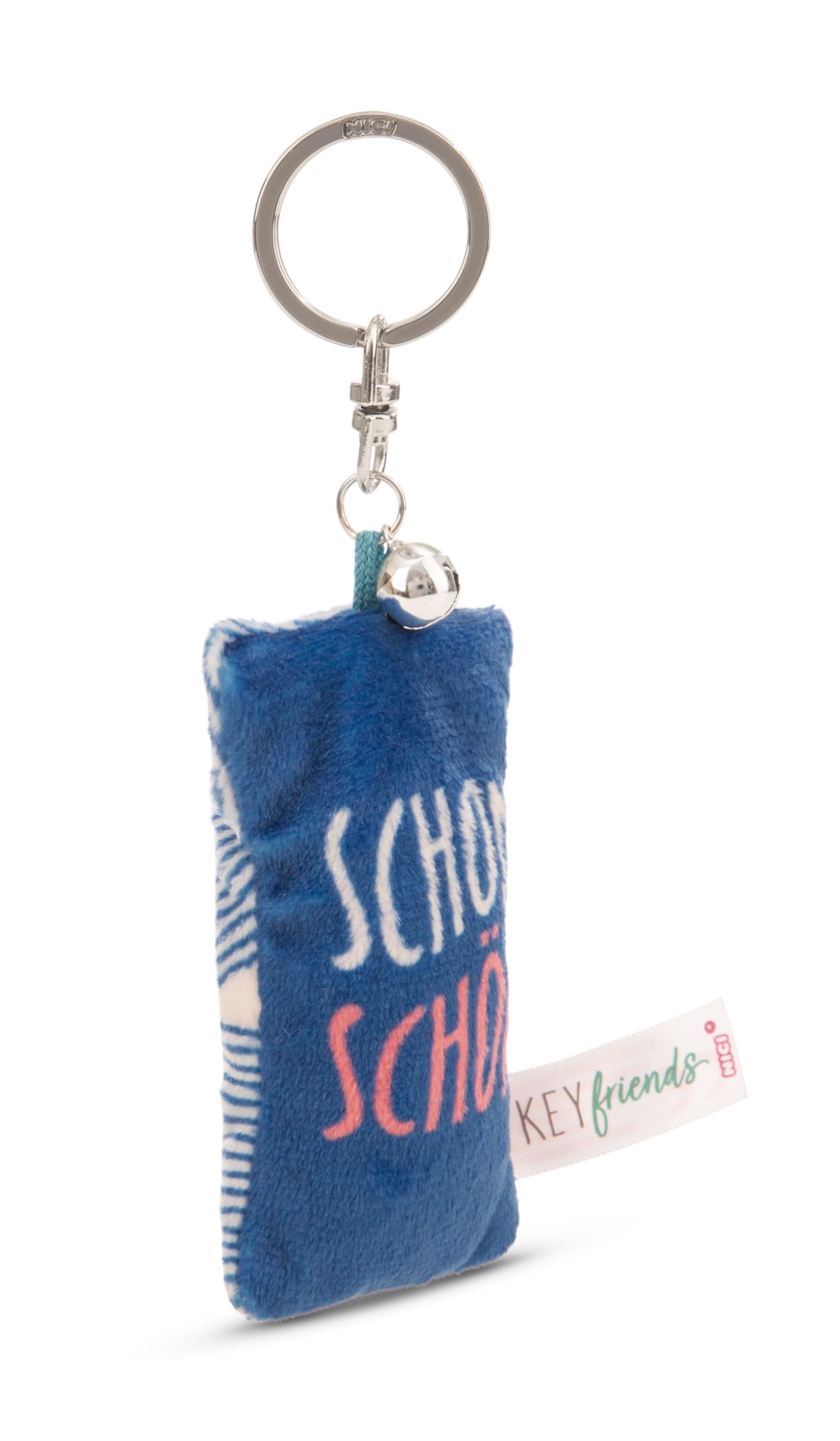 NICI Key Ring Mini Plush Cushion Beautiful 8 cm with Bell Colourful Loyal Companion for Backpack or Bag, Key Holder for Small and Large | 62118