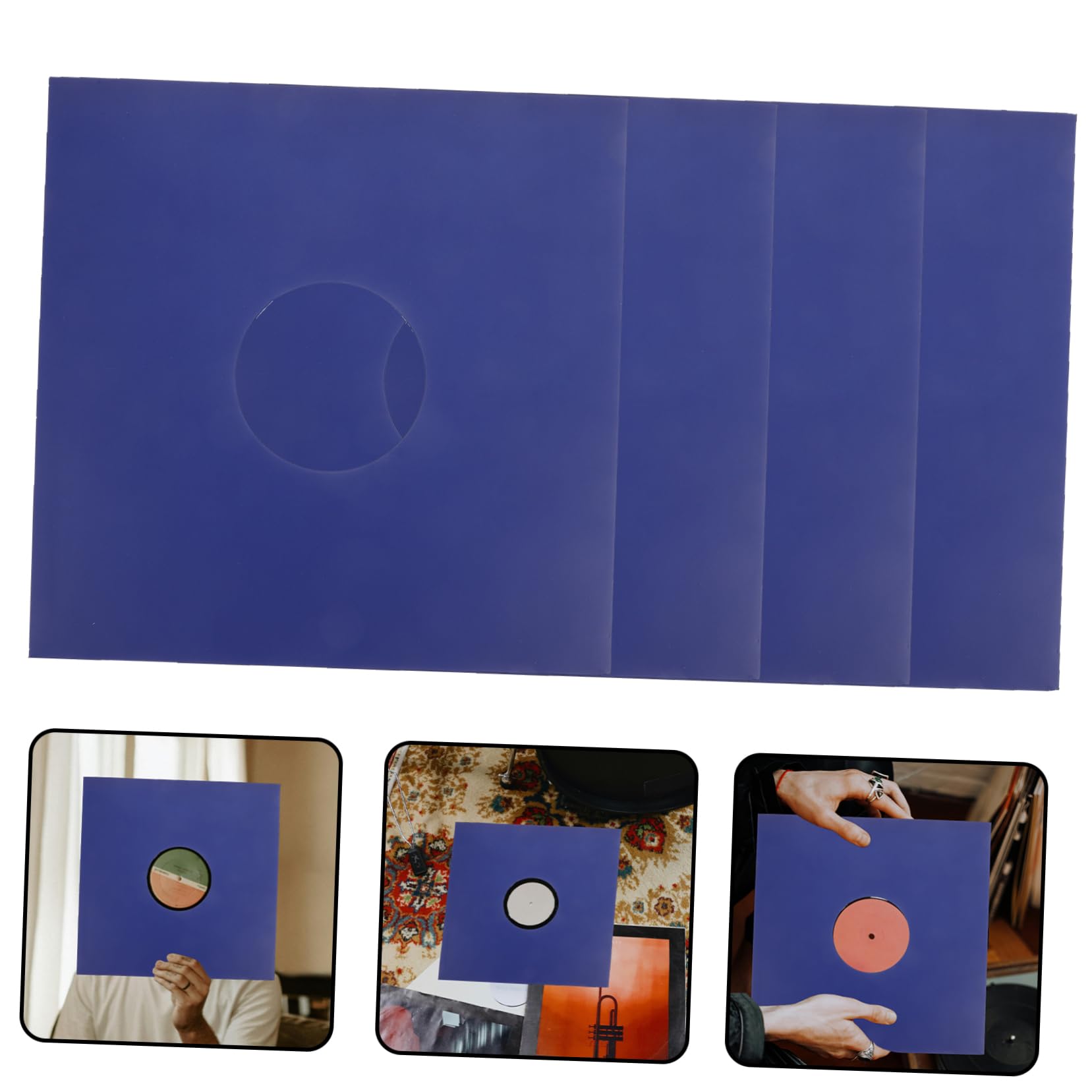 TOYANDONA Vinyl Schallplattenhülle 10 Stück Blau aus Kraftpapier | Schutzhüllen für Schallplatten, Reißfest Verarbeitet, Schützt Daten vor Beschädigung